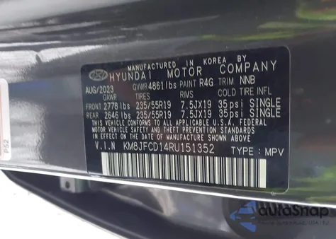 2024 Hyundai Tucson Hybrid N Line z USA, uszkodzony, nr VIN KM8JFCD14RU151352